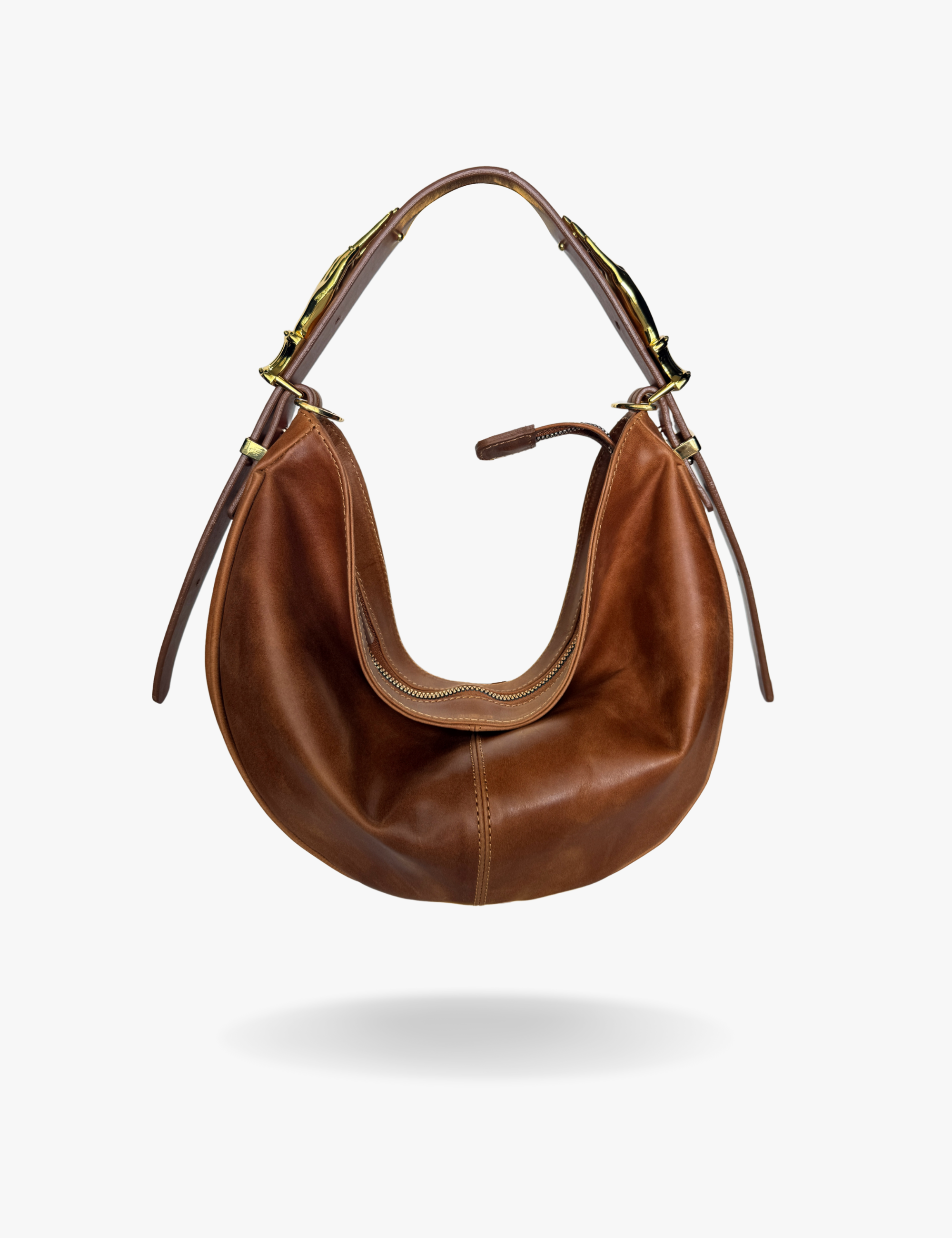 The Midi Hobo Gilded Lure Bag Camel