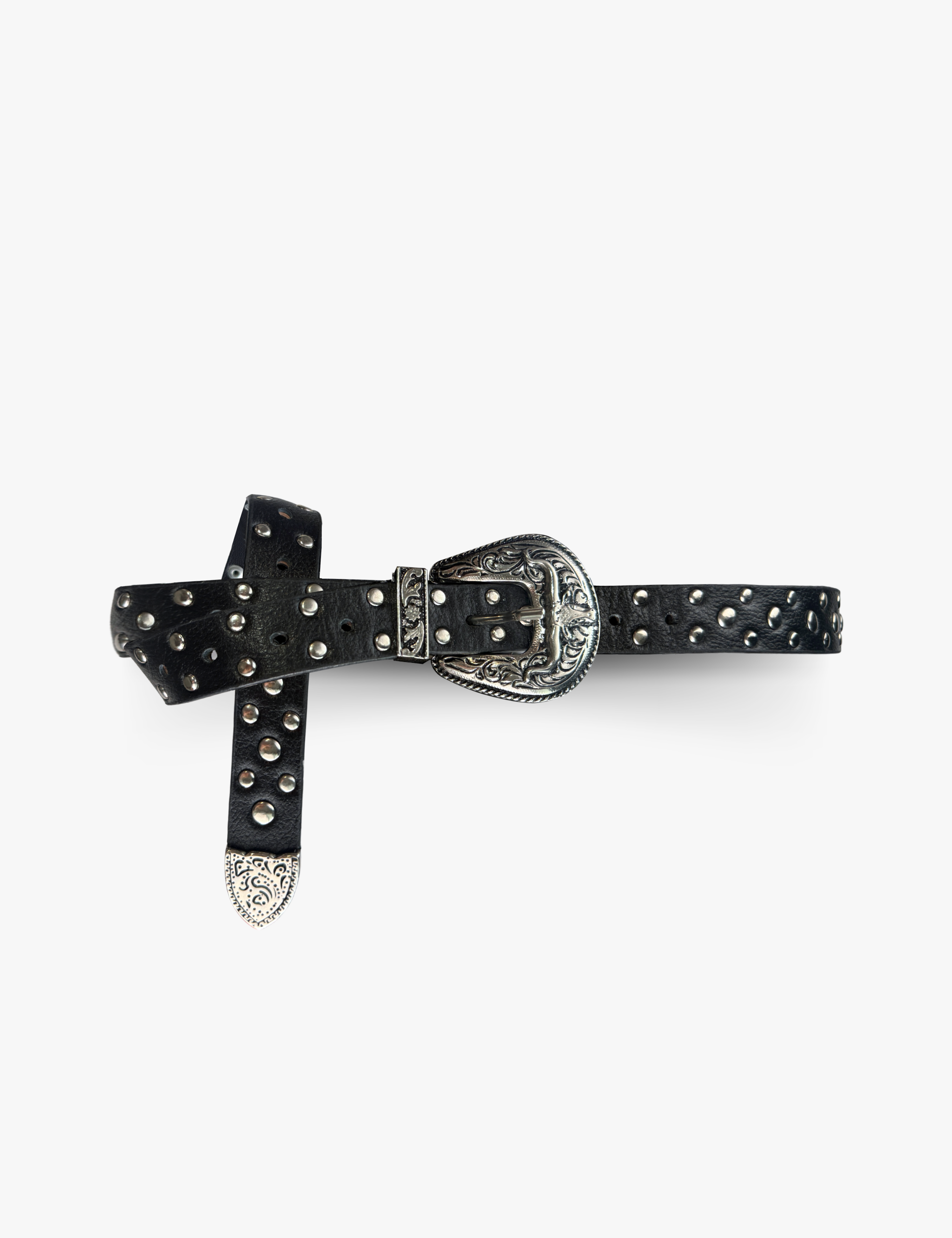 Mini Studded Belt Black Silver