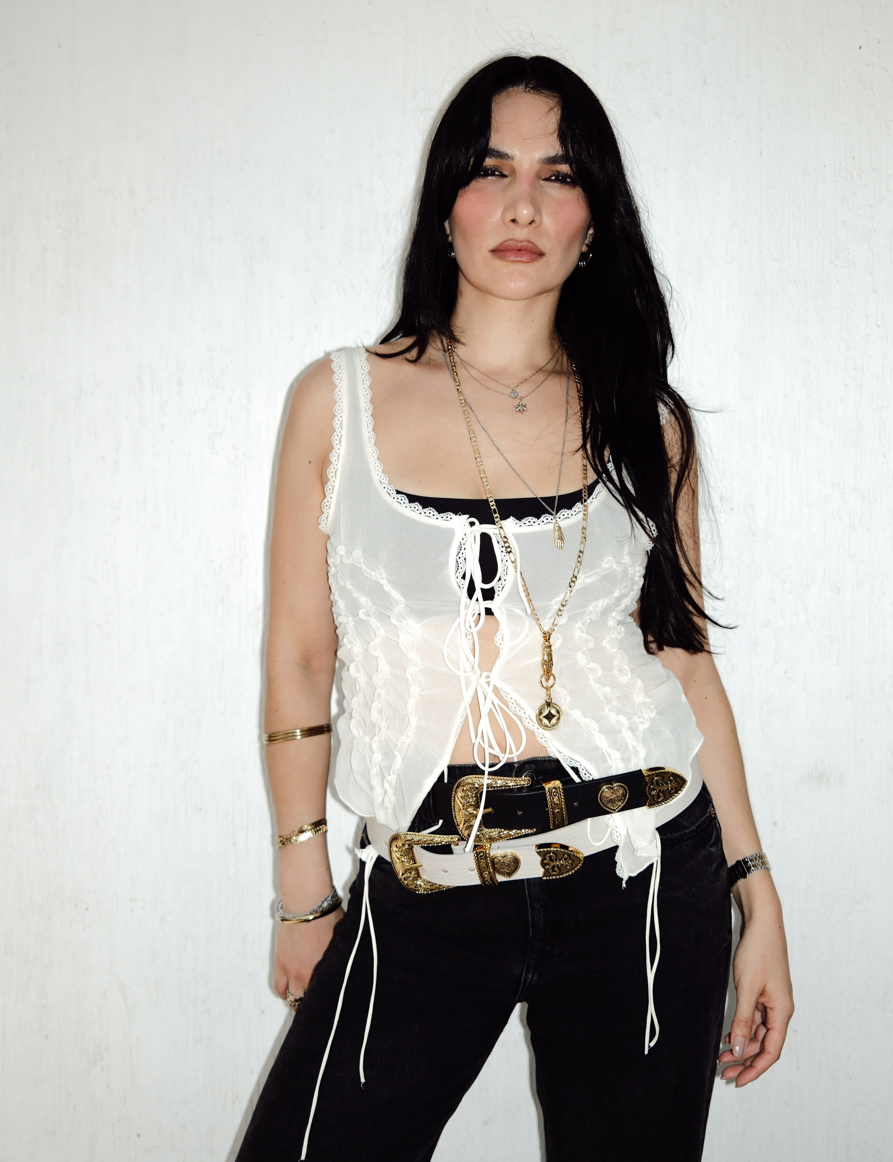 Western Love Belt Ivory Gold