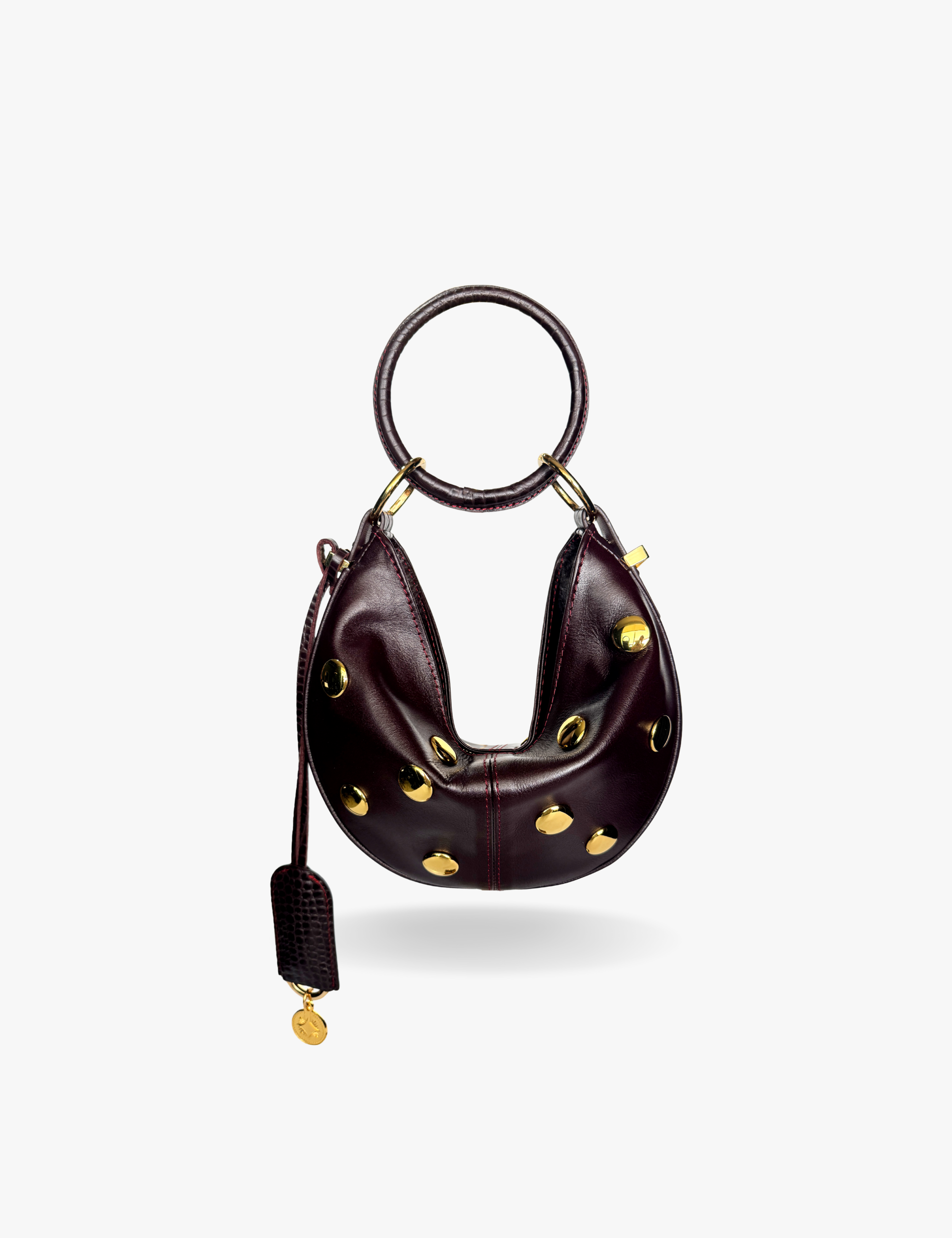 The Mini Ivy Black Cherry Studded Smooth