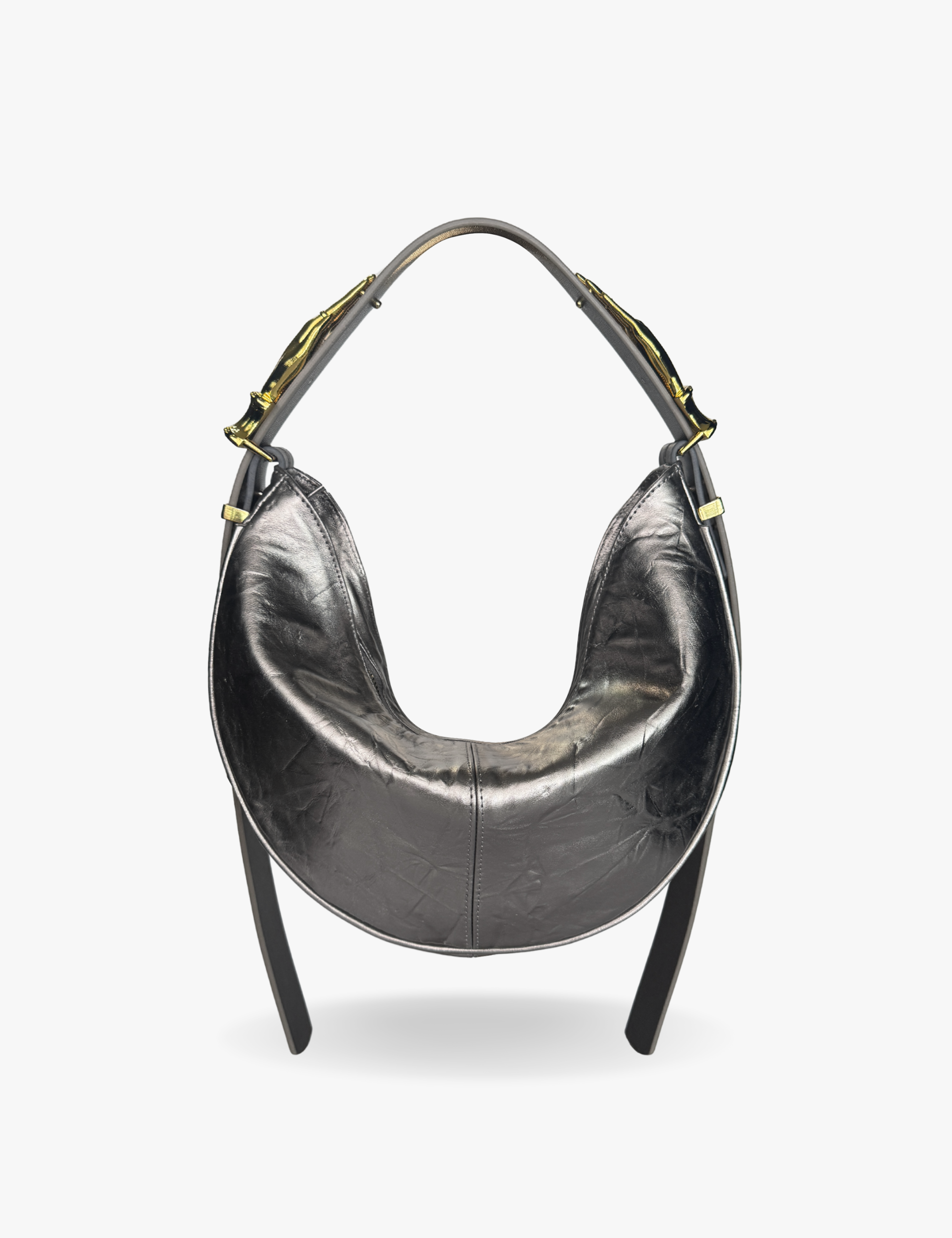 The Midi Hobo Bag Gilded Lure Silver