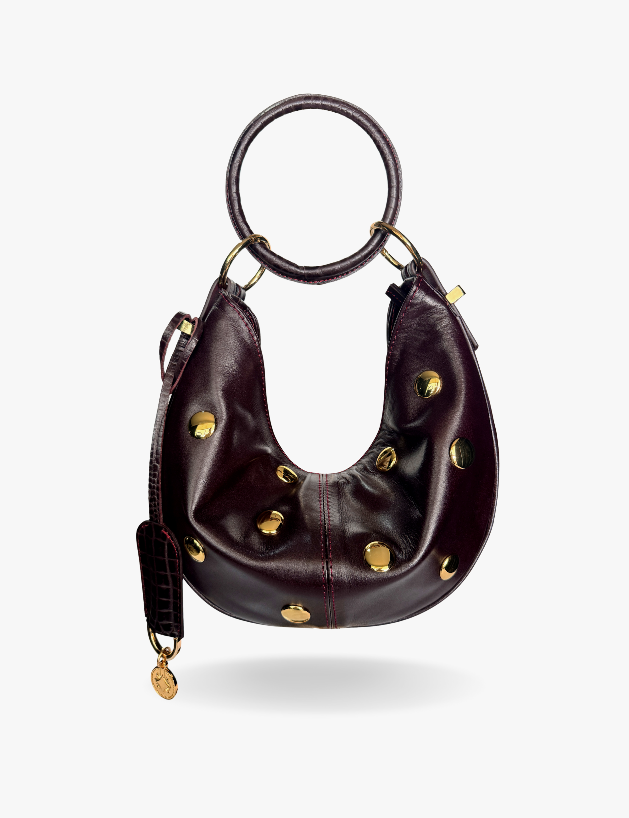 The Midi Ivy Black Cherry Studded Smooth