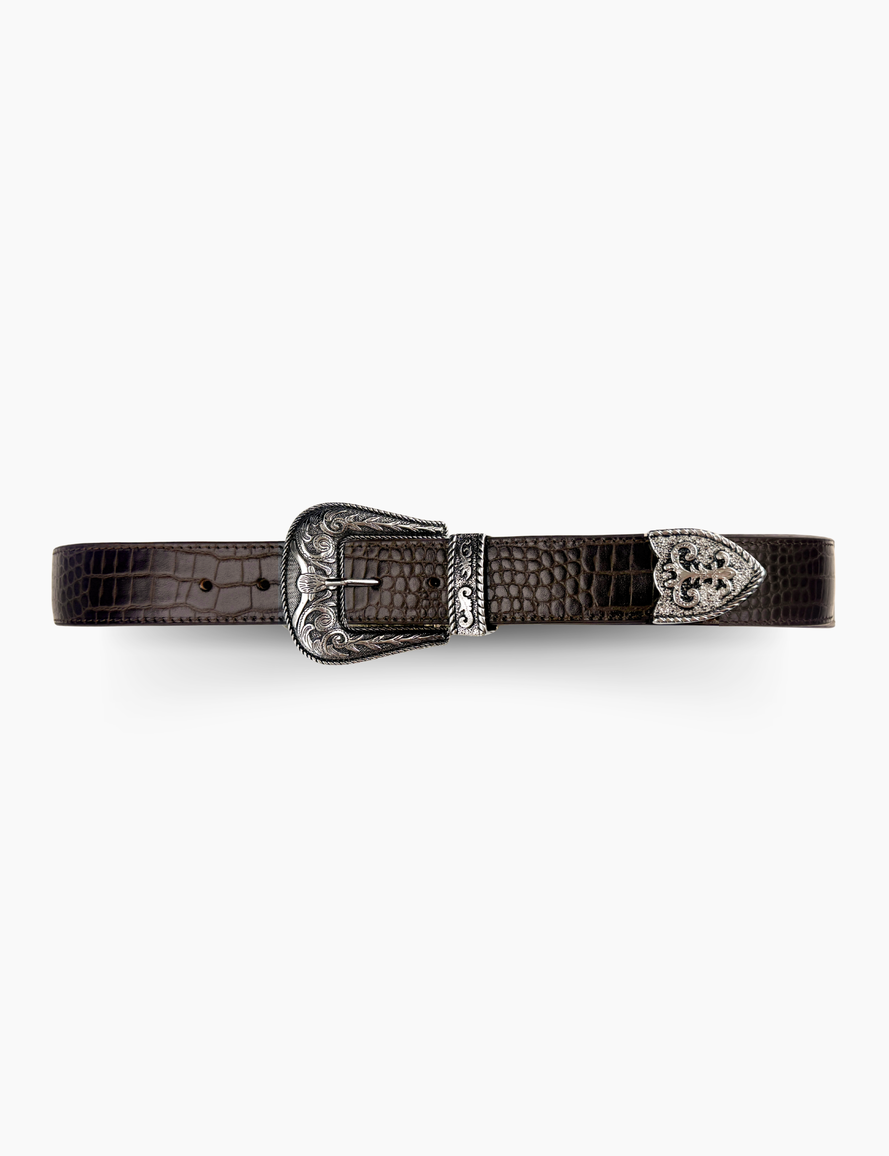 Western Belt Ebony Silver
