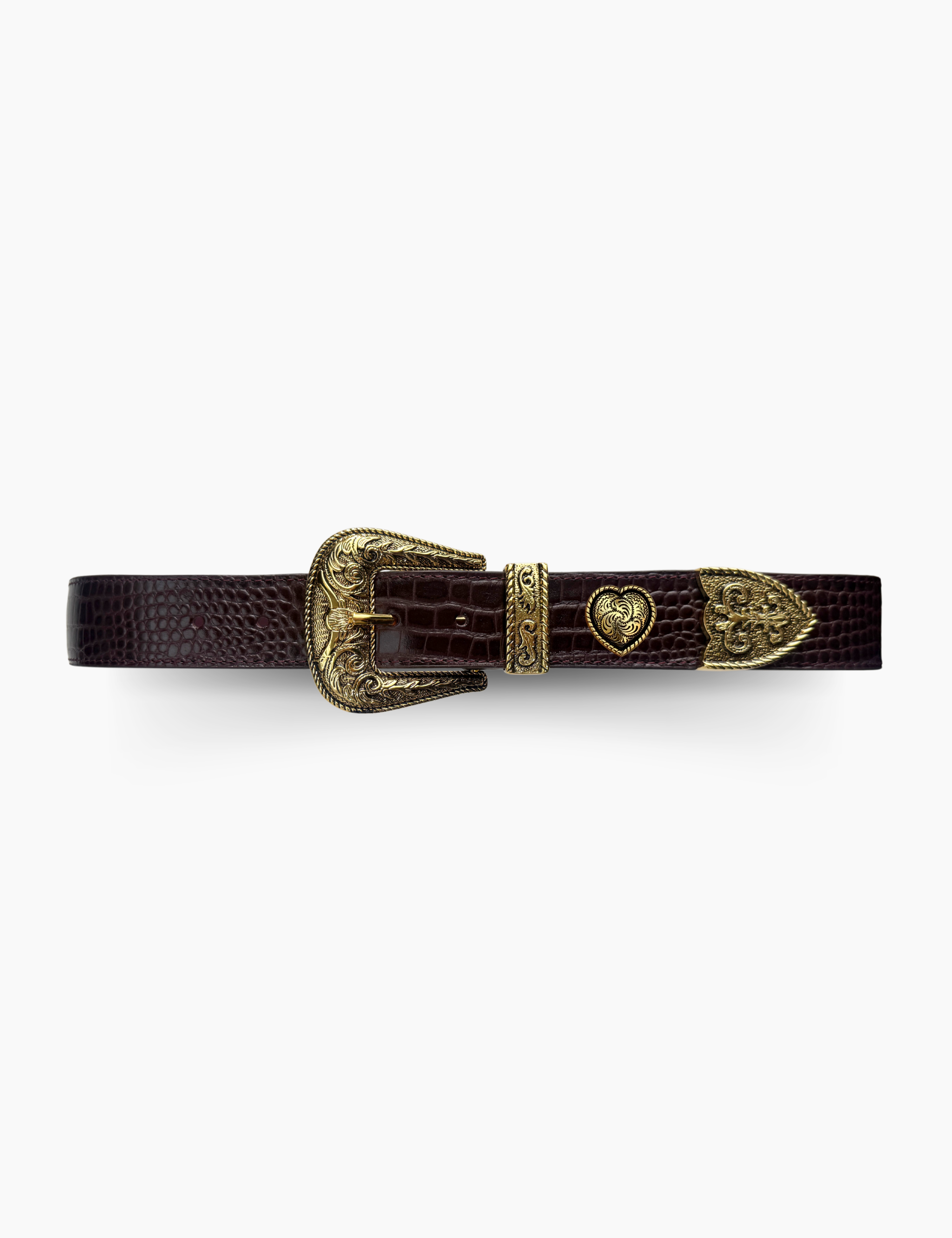 Western Love Belt Black Cherry Lizard