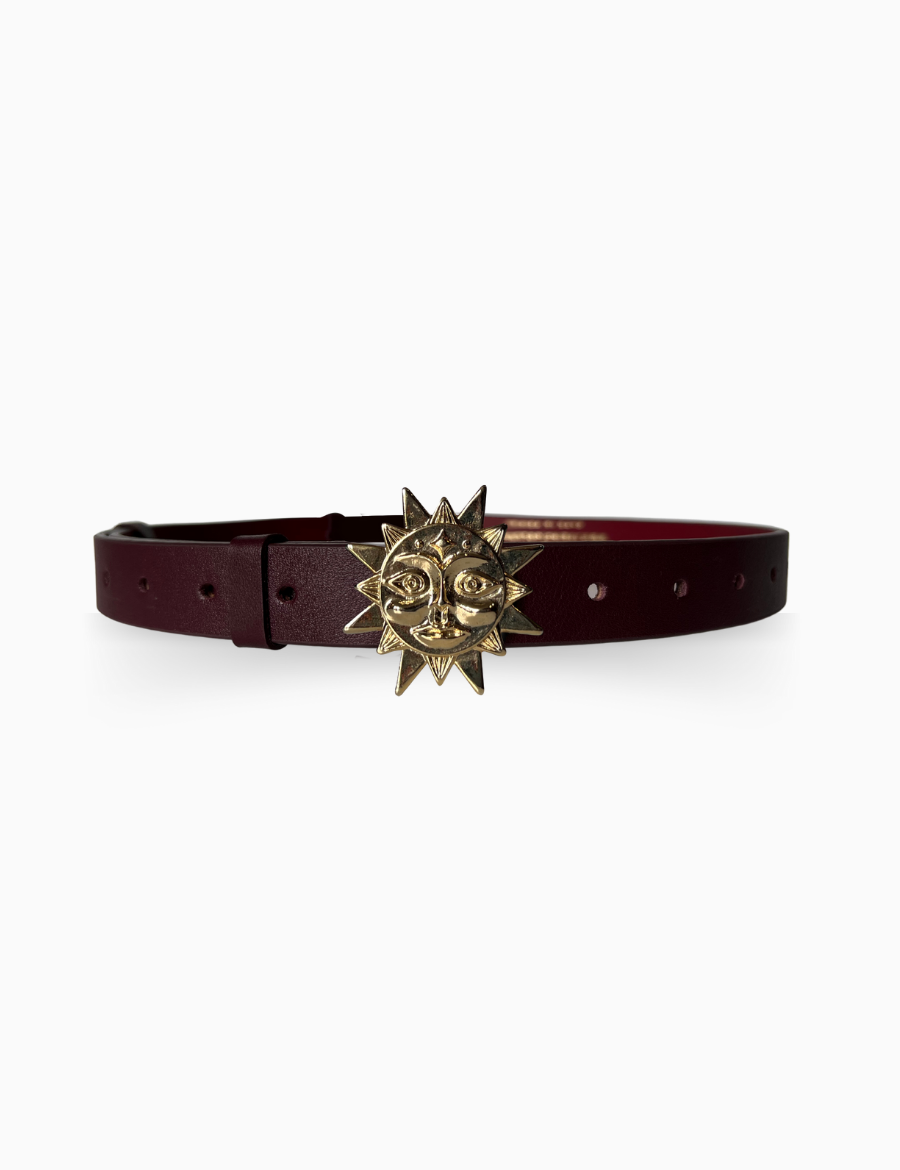 The burgundy leather Strap