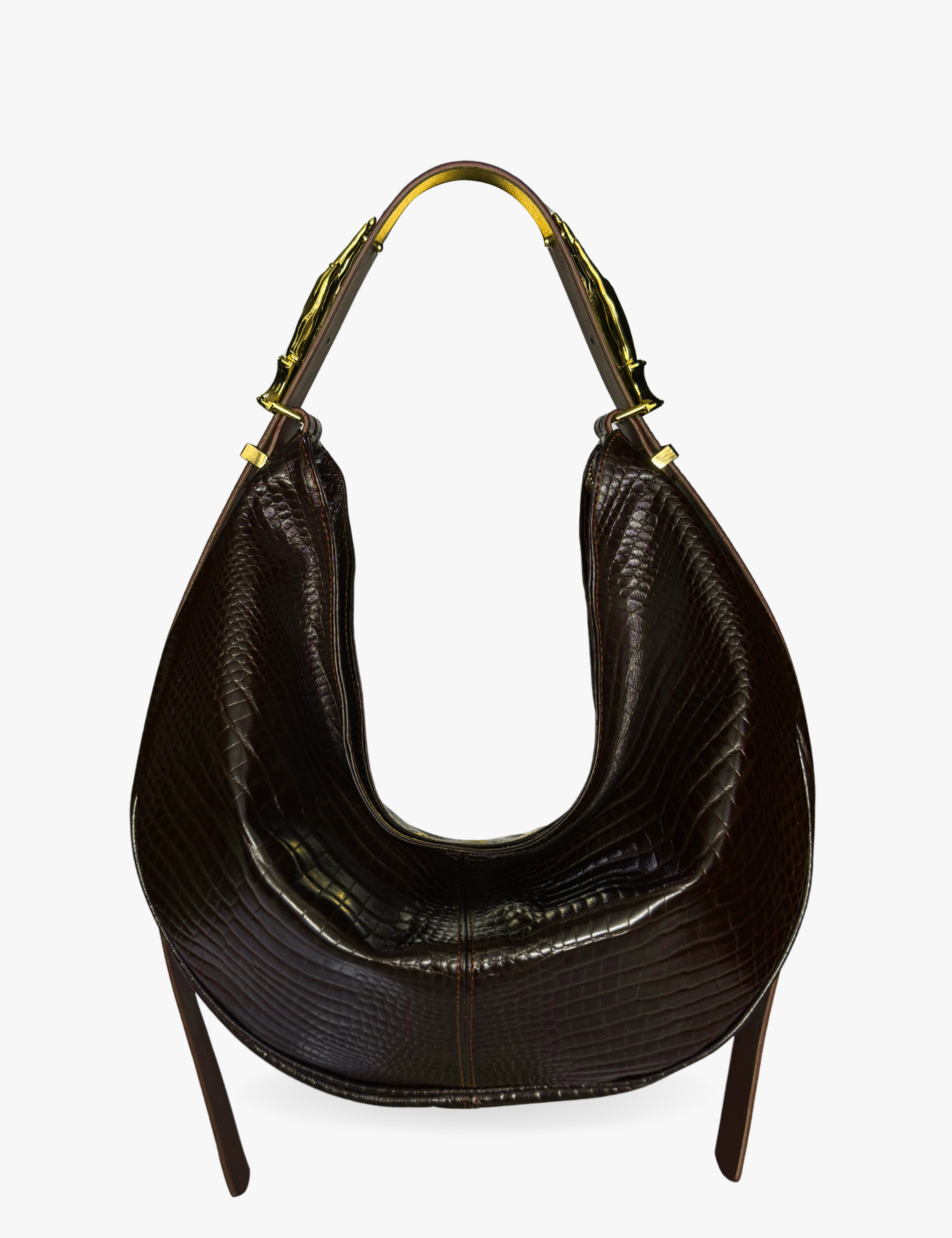 The Maxi Hobo Gilded Lure Bag Ebony Lizard