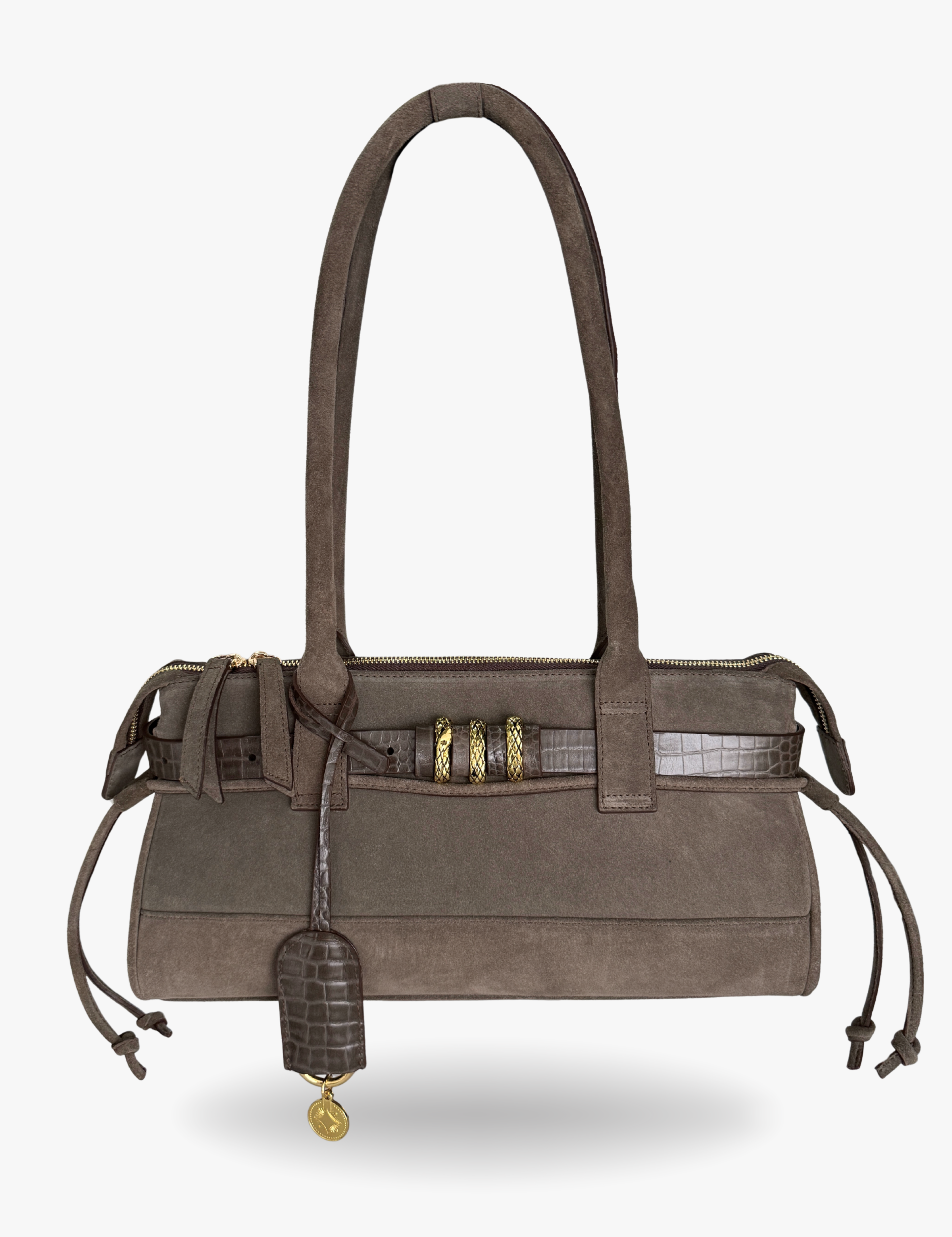 The East West Bag Oracle Hiss Taupé Suede