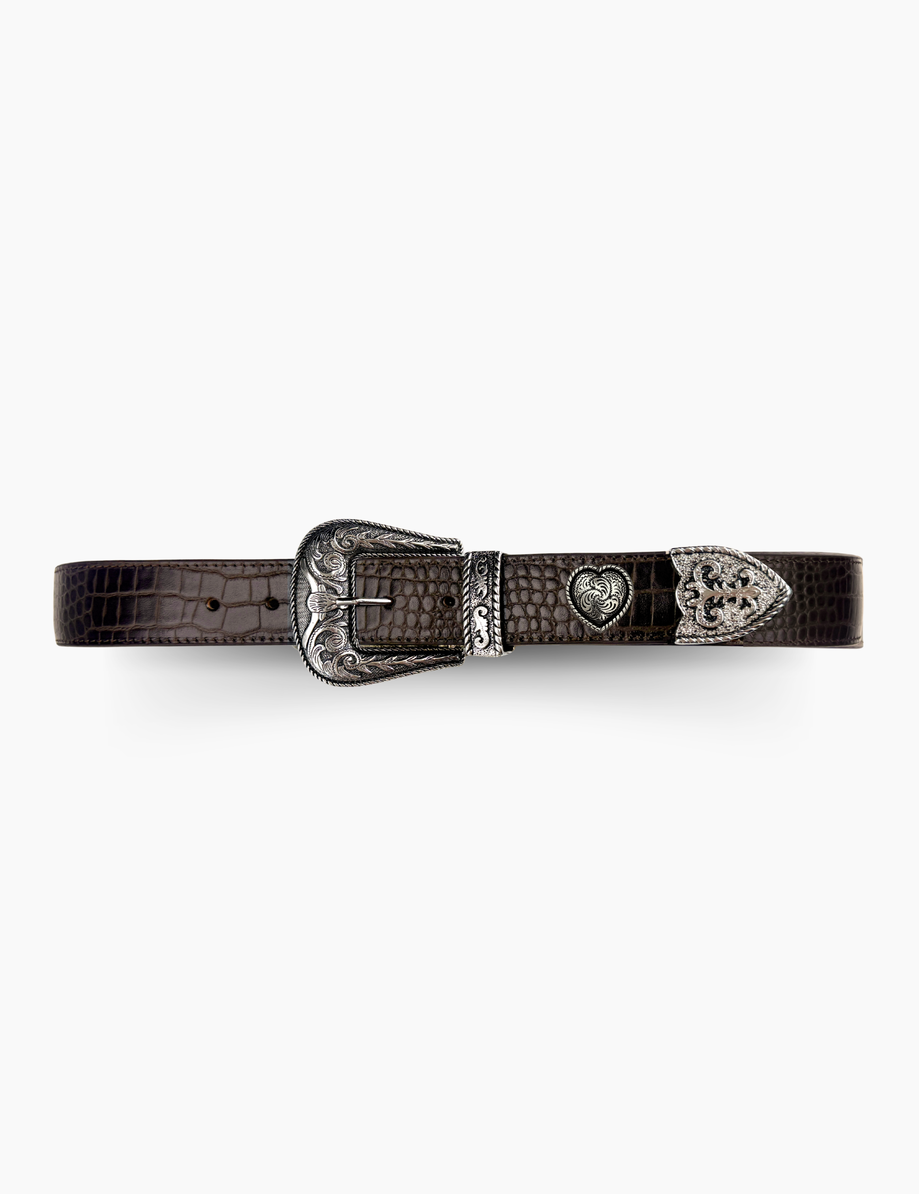Western Love Belt Ebony Silver