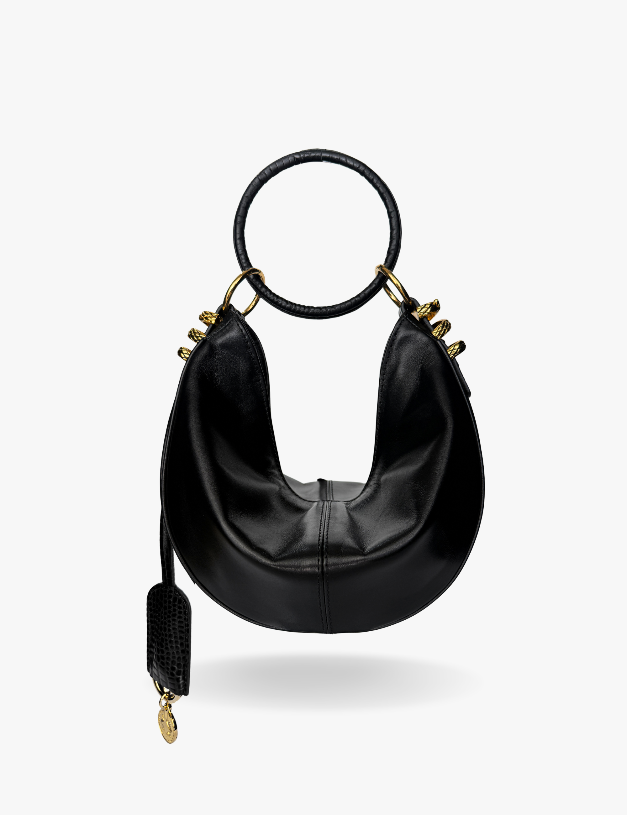 The Midi Hobo Oracle Hiss Ivy Bag Black Smooth