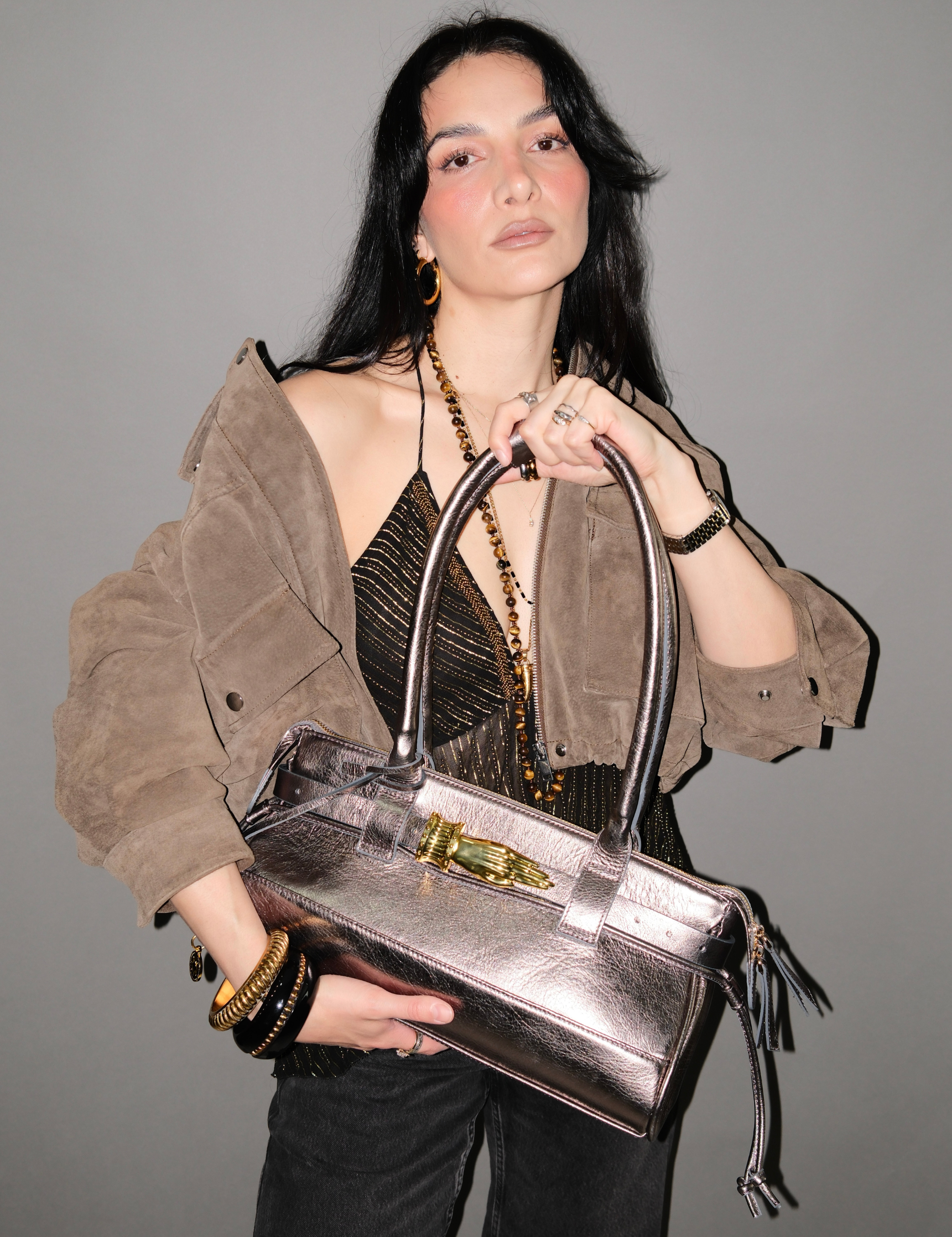 The East West Bag Gilded Lure Silver