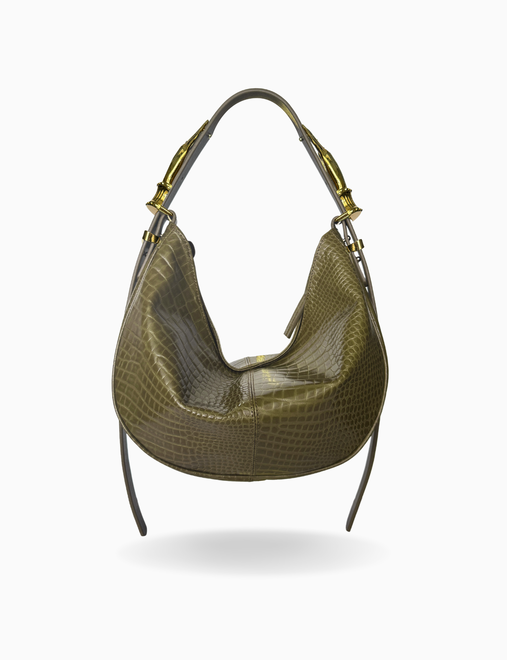 The Midi Hobo Gilded Lure Bag Dark Moss