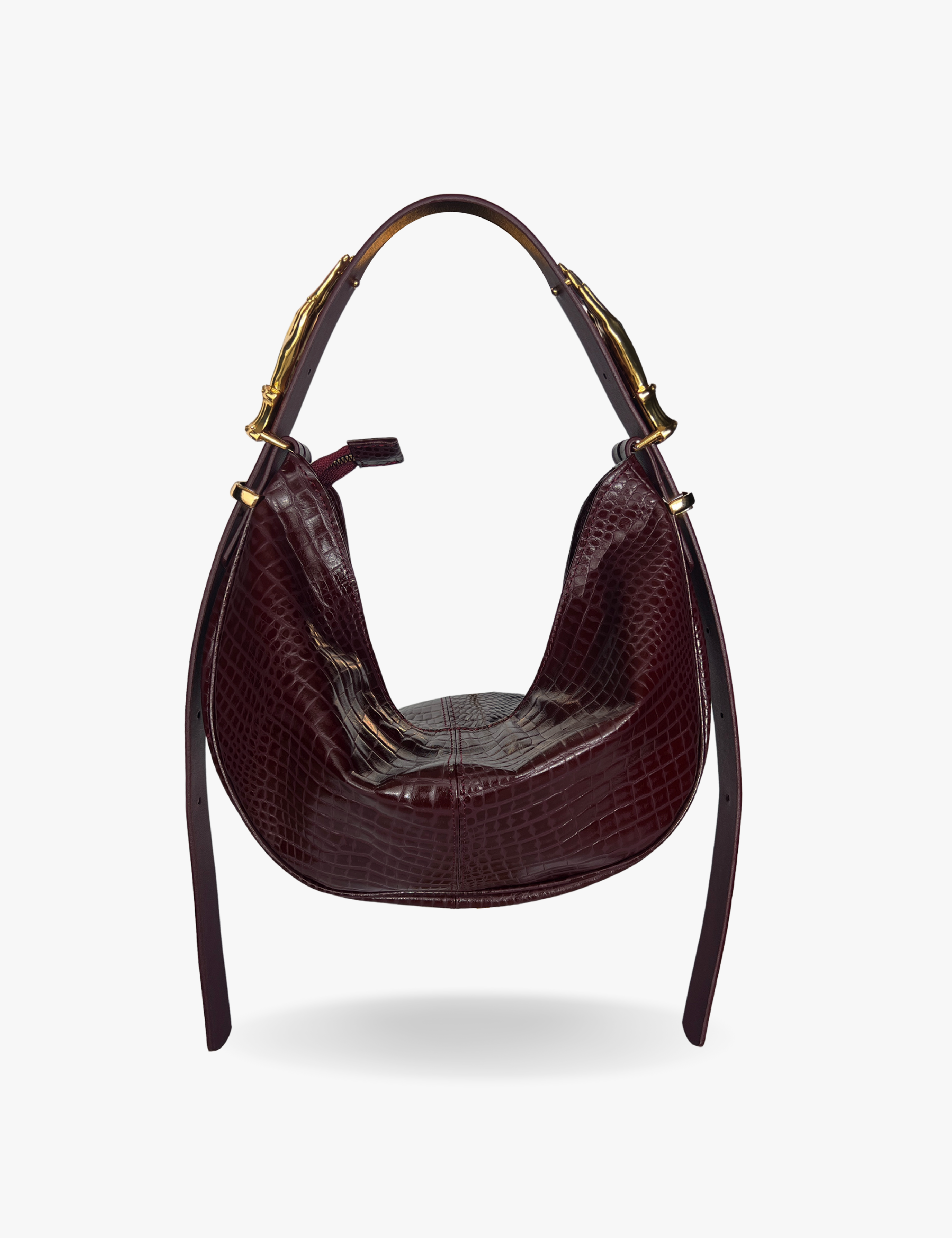 The Midi Hobo Gilded Lure Bag Black Cherry