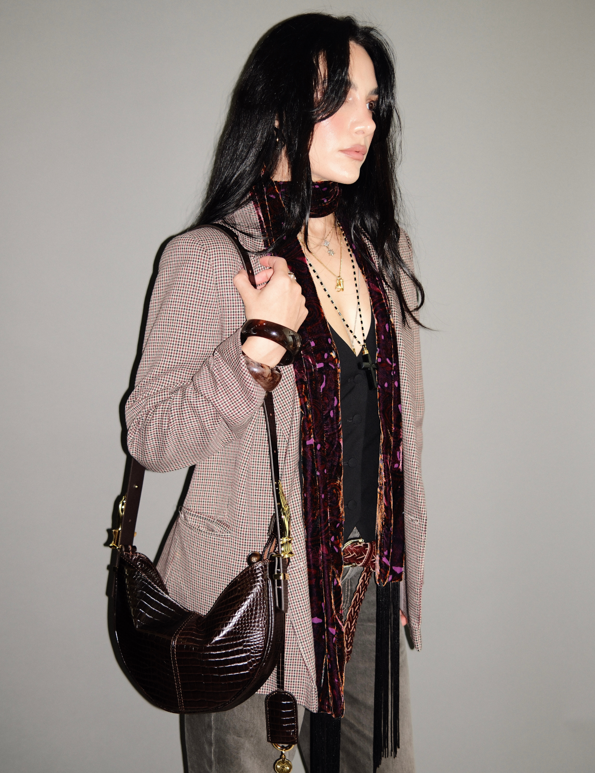 The Mini Hobo Gilded Lure Bag Ebony Lizard