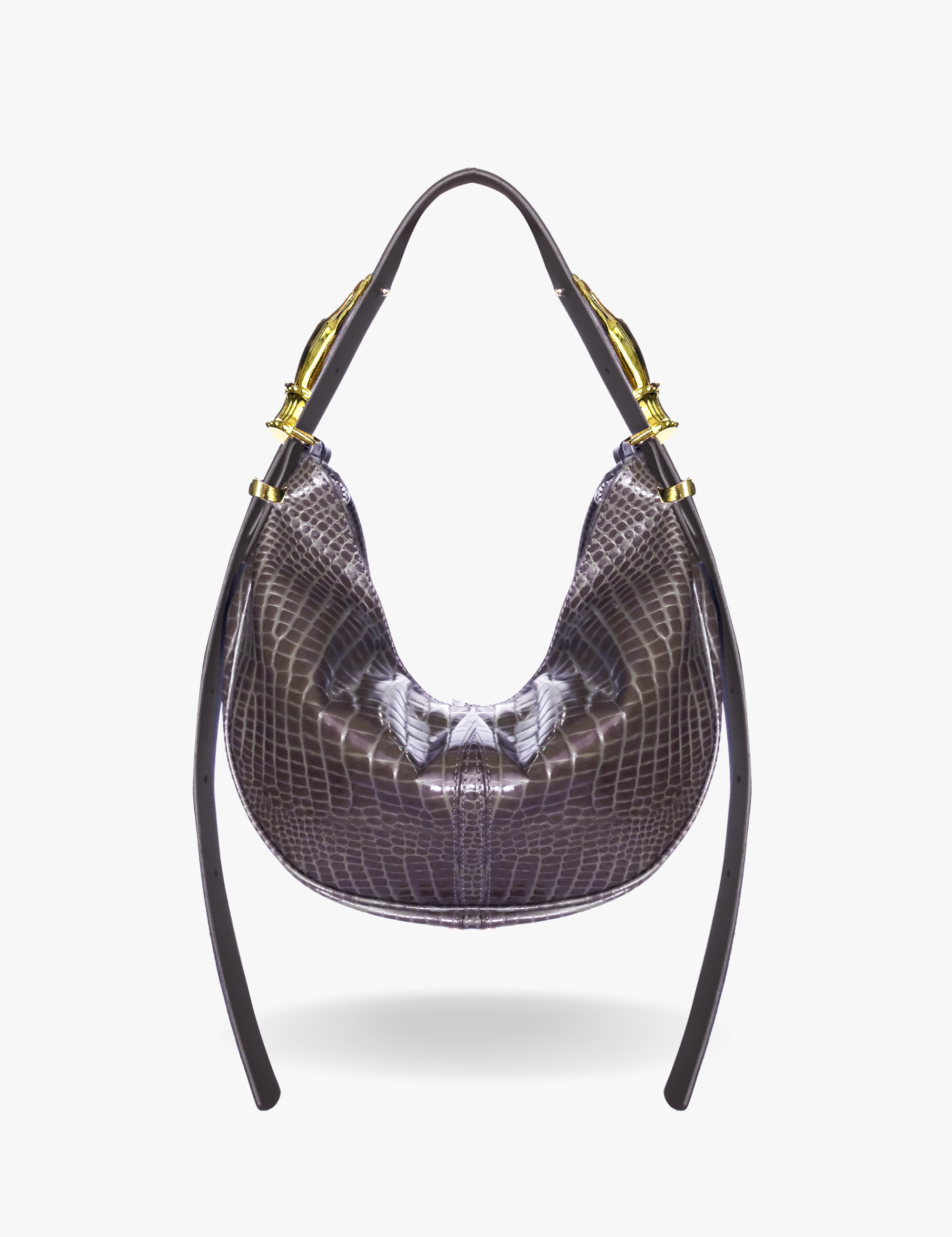 The Midi Hobo Gilded Lure Bag Taupe