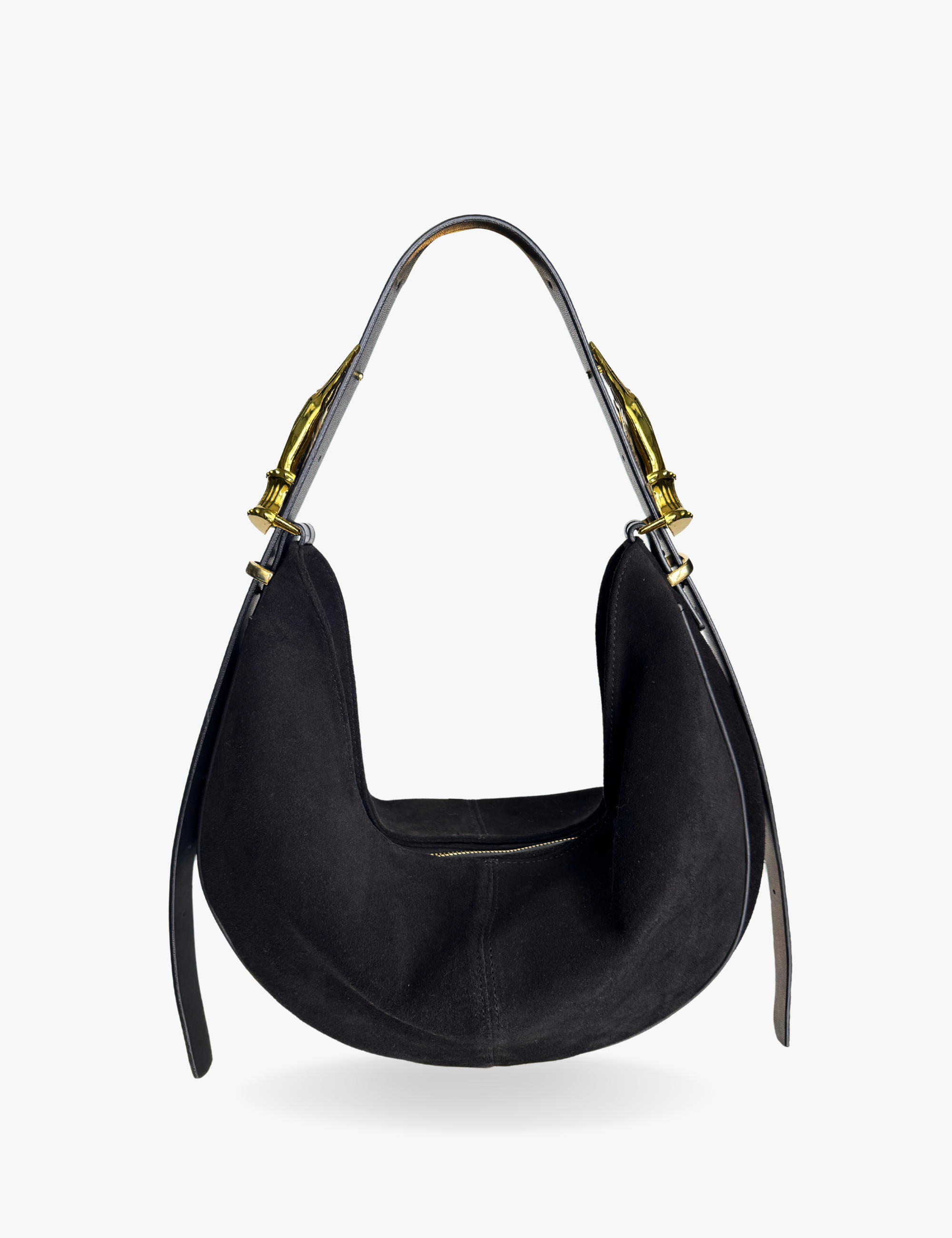 The Maxi Hobo Gilded Lure Bag Black Suede