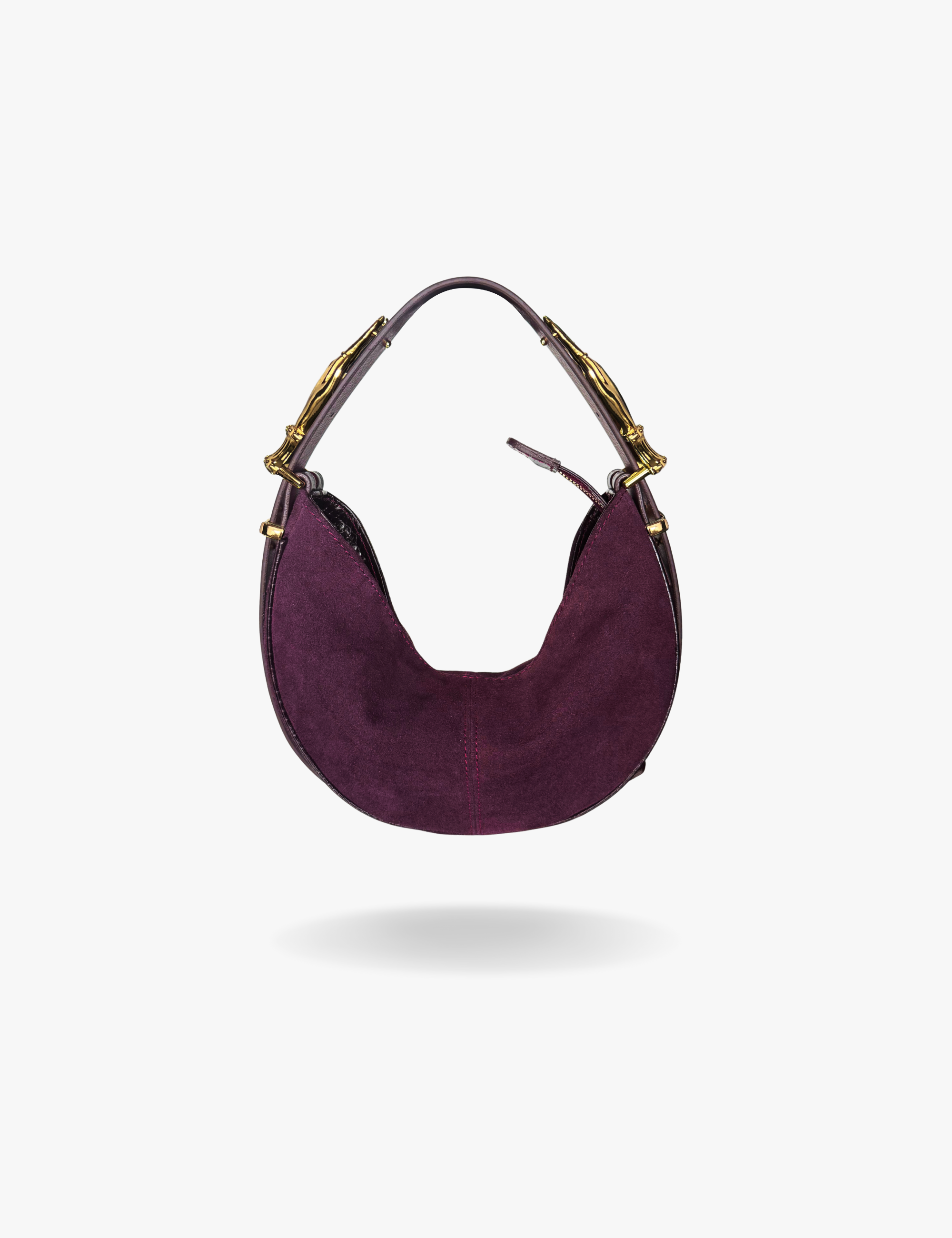 The Mini Hobo Gilded Lure Bag Black Cherry Suede
