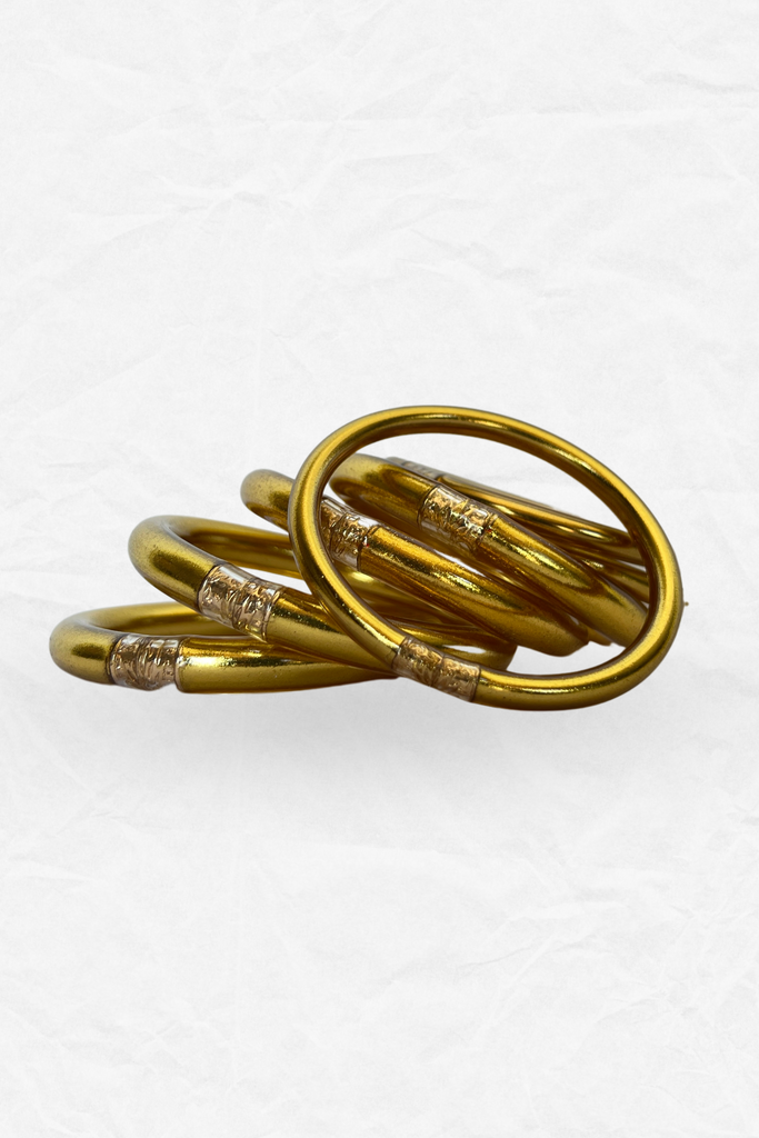 Gold Buddhist Bangles 6mm