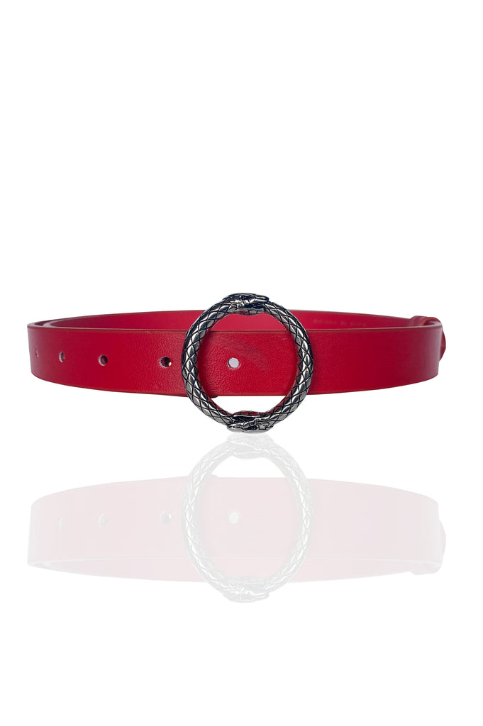 The red  leather Strap