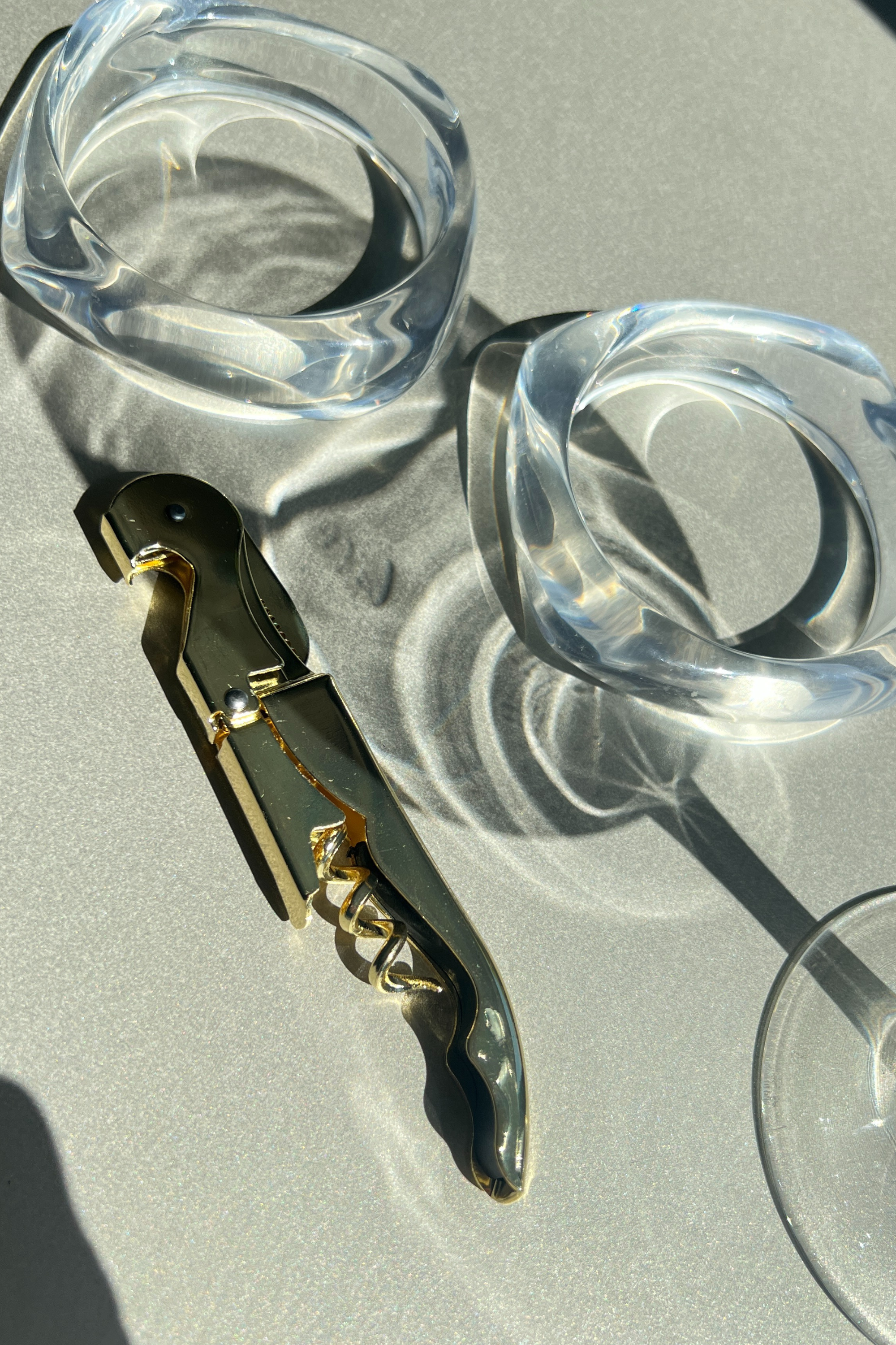 Golden wine corkscrew