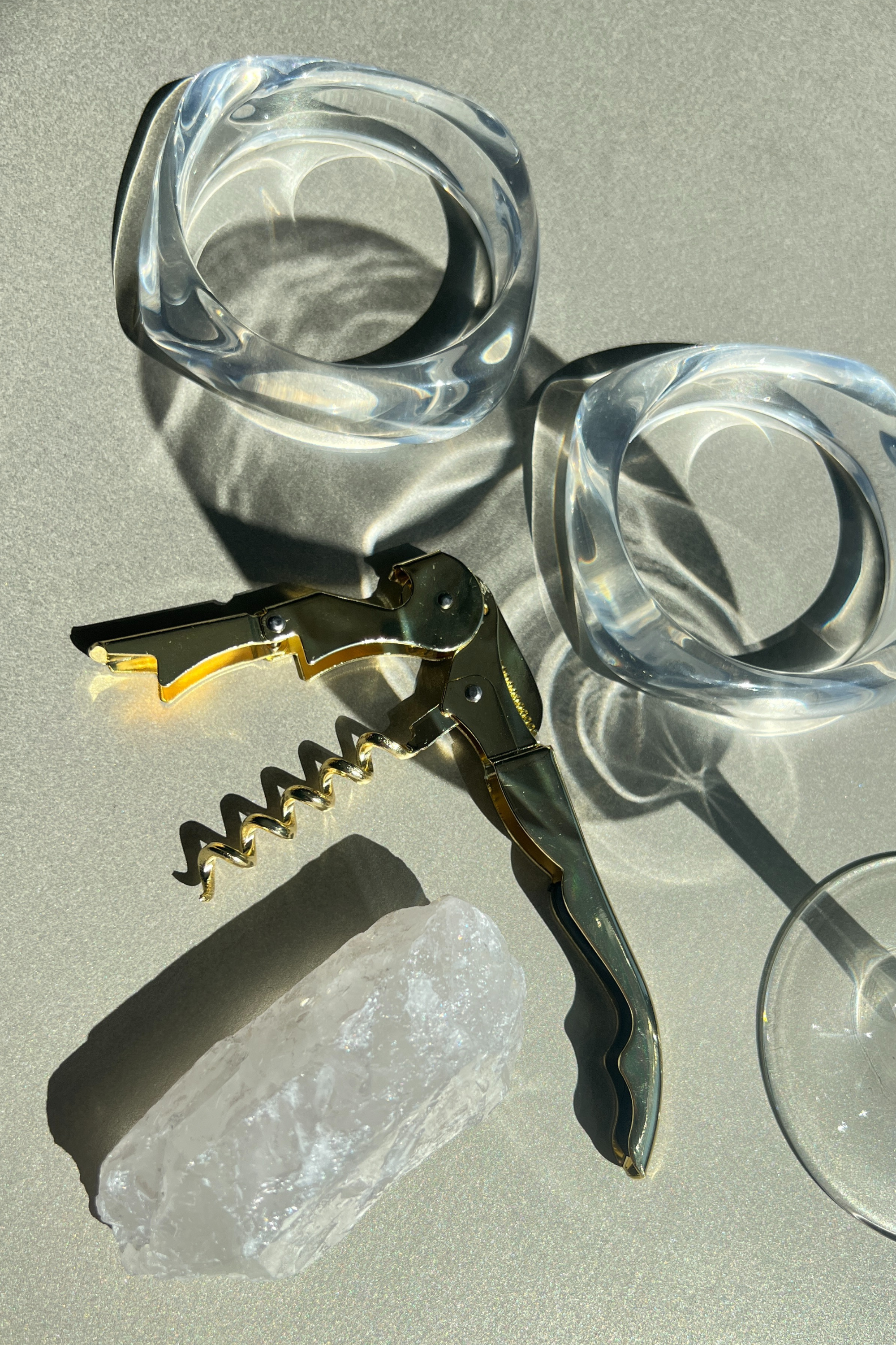 Golden wine corkscrew