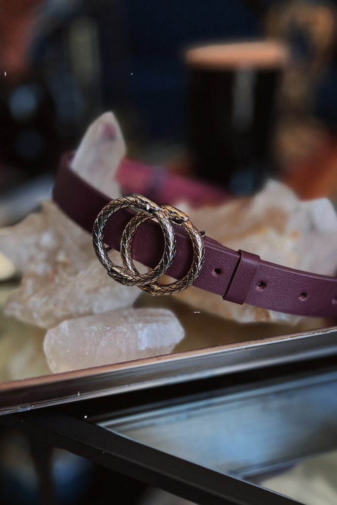 The burgundy leather Strap